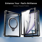 Powerful Sailor Metal Holder Hybrid Tablet Case with Strap & Glass Film