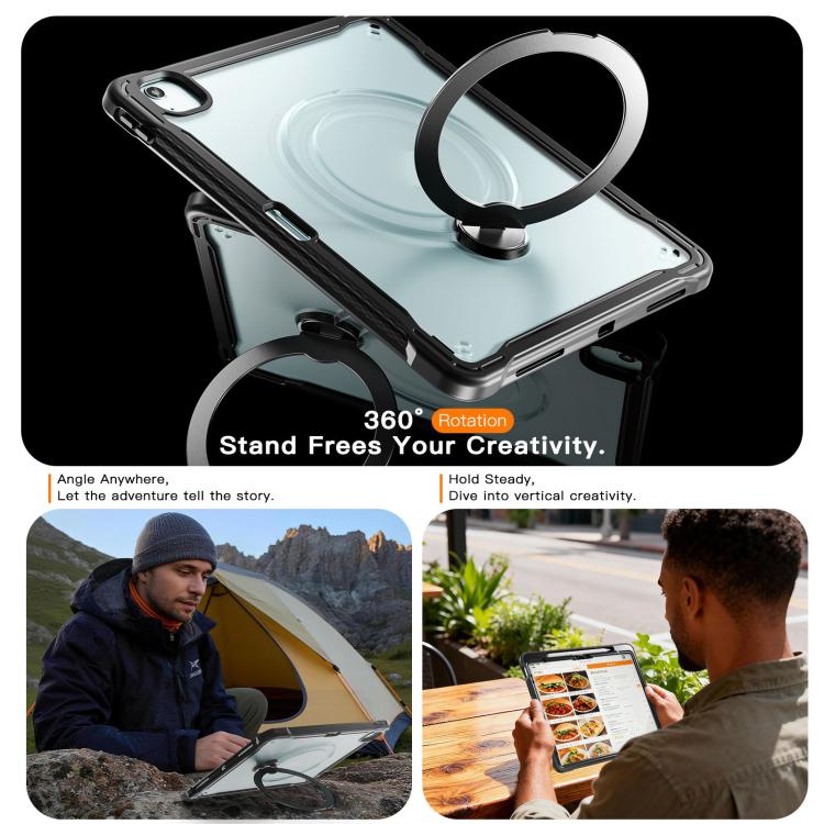 Powerful Sailor Metal Holder Hybrid Tablet Case with Strap & Glass Film