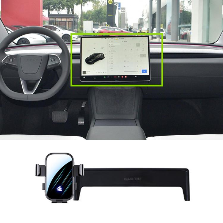 Car Screen Phone Holder Mount with Extension Arm — For Tesla Model 3 19-22 / Model Y 21-24 15 inch