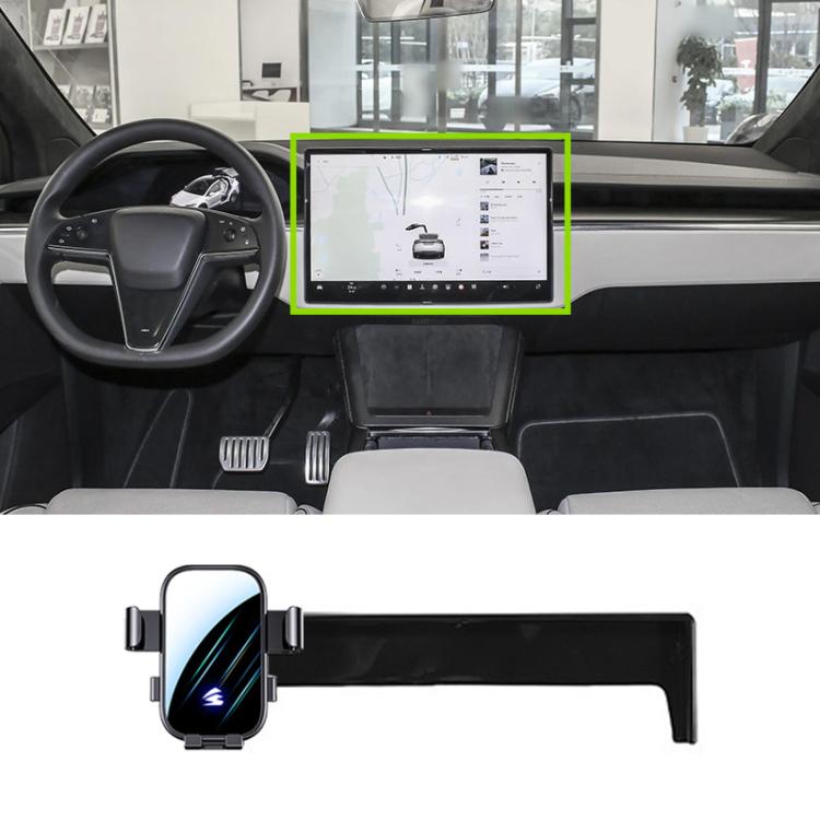 Car Screen Phone Holder Mount with Extension Arm — For Tesla Model 3 / Model Y 23-25 15.4 inch