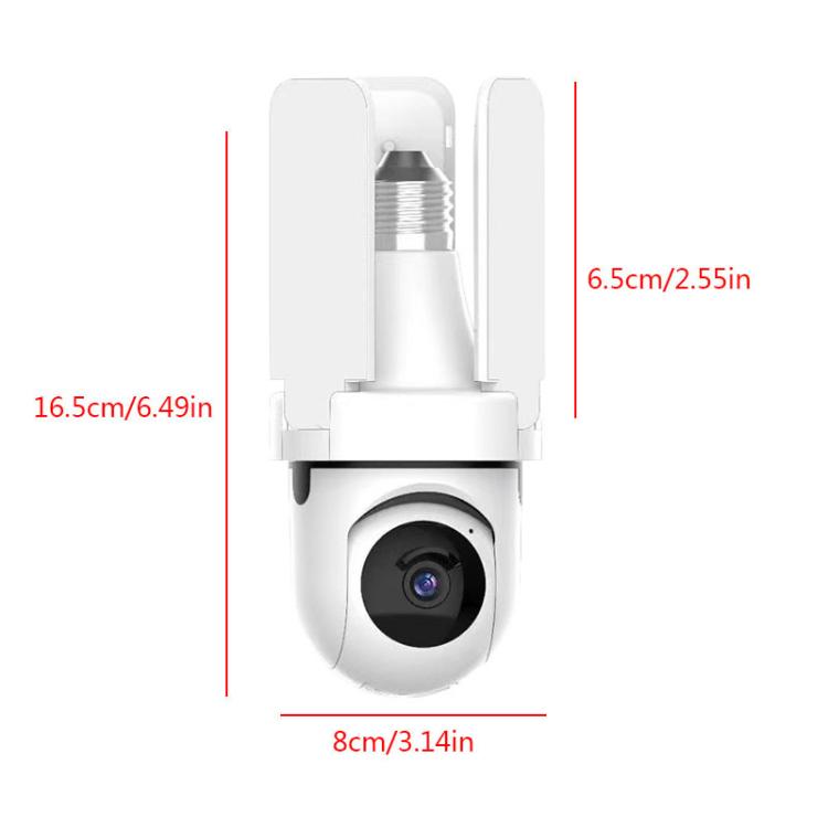 3MP HD Smart Three-Blade Fan Light Bulb Style Wireless WiFi Surveillance Camera — 2.4GHz