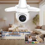 3MP HD Smart Three-Blade Fan Light Bulb Style Wireless WiFi Surveillance Camera — 5.0GHz