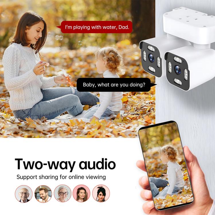 5MP Dual-Lens Dual-Pan Tilt Rotating WiFi Camera
