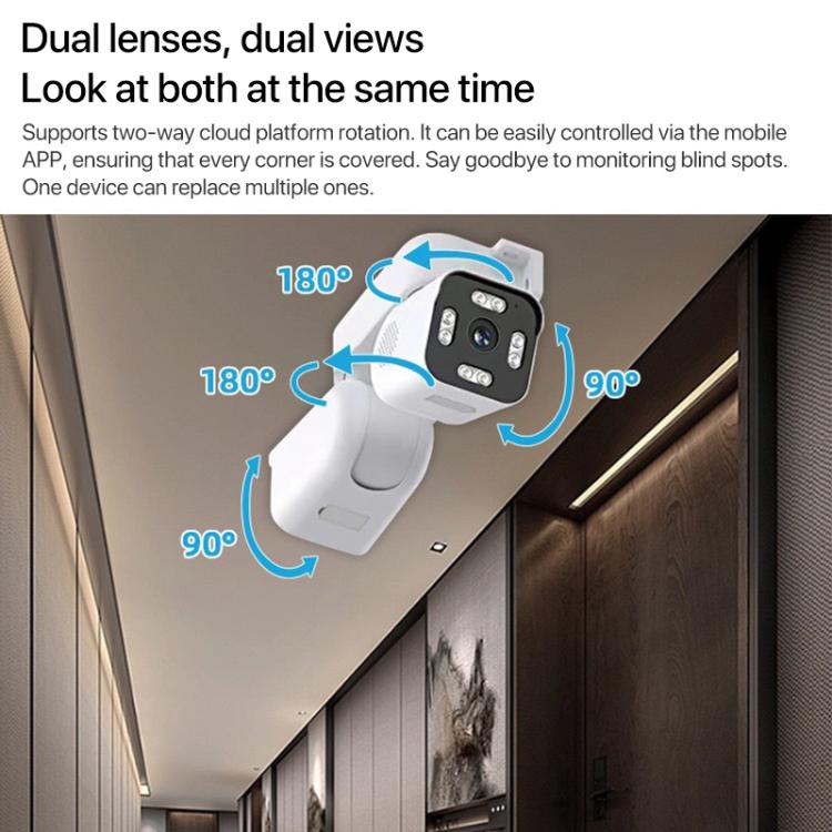 5MP Dual-Lens Dual-Pan Tilt Rotating WiFi Camera