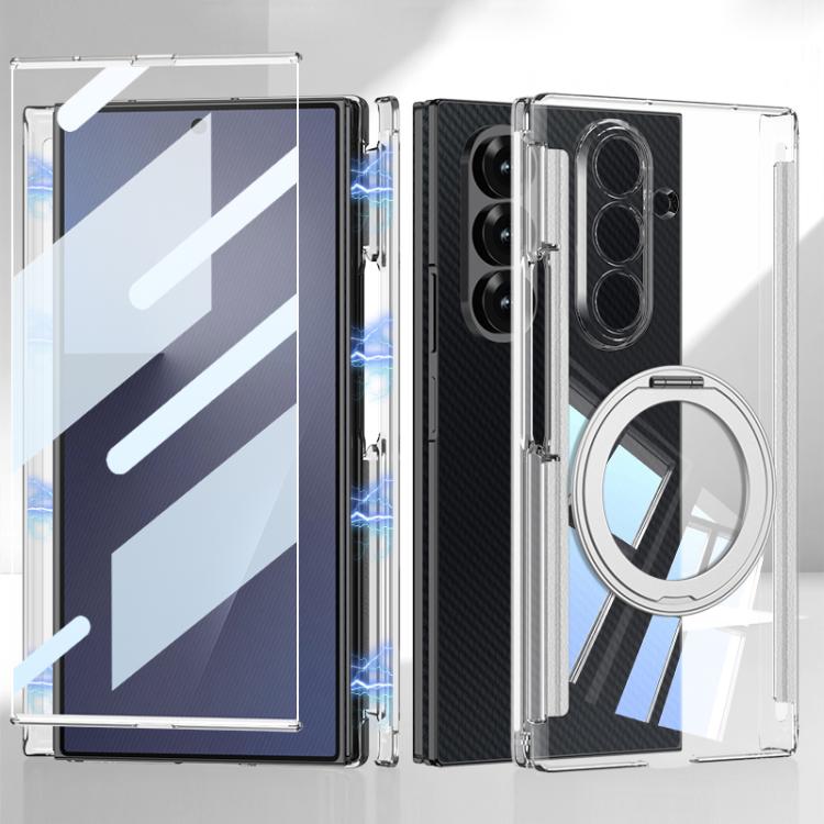 GKK Integrated Magnetic Hinge Folding Transparent Full Coverage Phone Case with Rotating Holder — view 13
