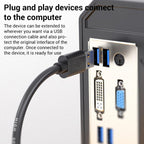WG135 USB 3.0 Male to Male Bi-directional External Hard Drive Enclosure Data Cable — 5m