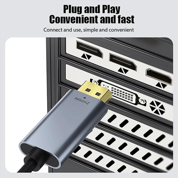Type-C to DisplayPort 1.4 Ultra HD 8K Video Adapter Braided Cable