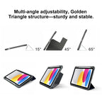 Mutural LiShi Series Y-shaped Multi-fold Vegan Leather Tablet Case — Black