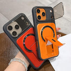 Shockproof Lens Cover Magnetic Phone Case with Hidden Holder