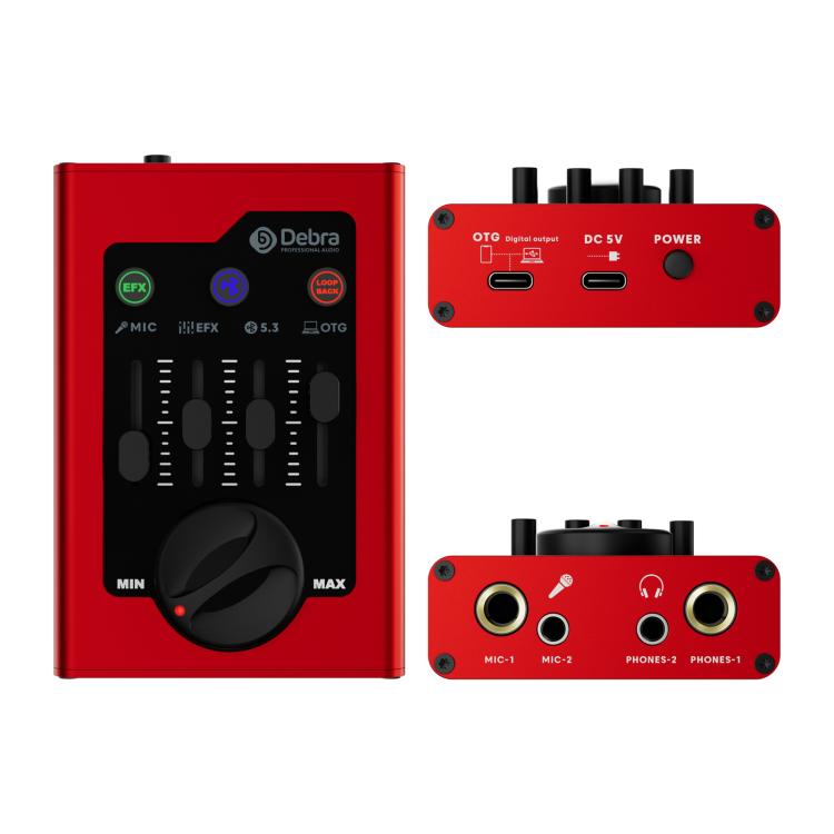 DEBRA GBA Live Recording Mini Sound Card — Red