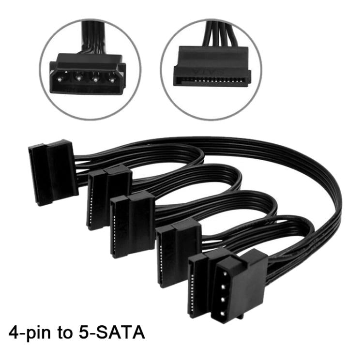 WG194 IDE 4 Pin to 5xSATA 15 Pin 1 to 5 Power Extension Hard Drive Adapter — view 4