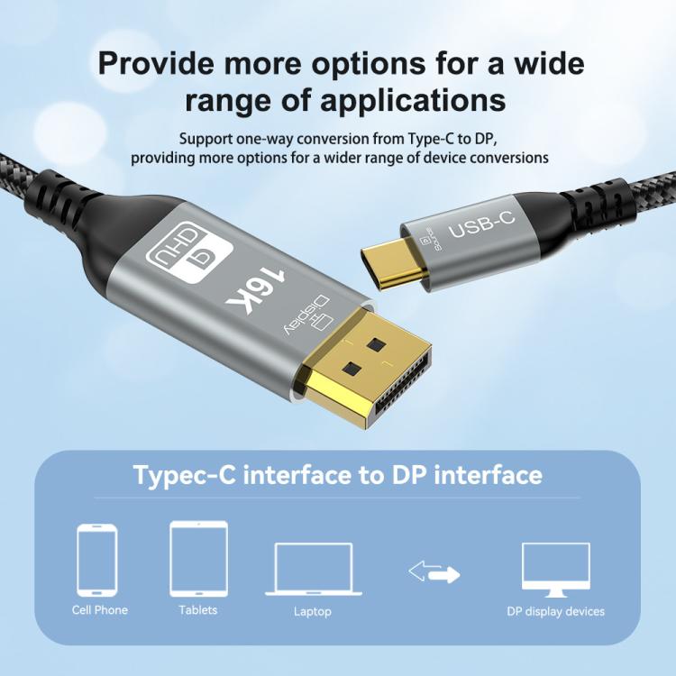 WG238 USB/Type-C to DP 16K 60HZ HD Adapter Cable