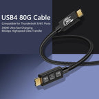 WG240 USB/Type-C to Type-C Thunderbolt 5 240W 240Gbps Data Fast Charging Cable — view 3