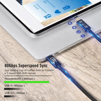 WG240 USB/Type-C to Type-C Thunderbolt 5 240W 240Gbps Data Fast Charging Cable — view 6