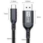 WG226 16K Ultra HD Type-C to DP 2.1 Display Cable Thunderbolt Adapter Cable with Logo