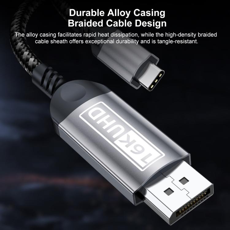 WG228 16K Ultra HD Type-C to DP 2.1 Display Cable Monitor Adapter Cable