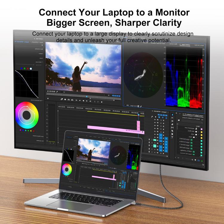 WG228 16K Ultra HD Type-C to DP 2.1 Display Cable Monitor Adapter Cable