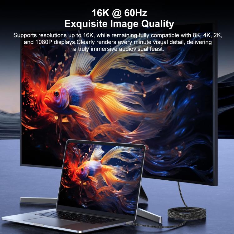 WG228 16K Ultra HD Type-C to DP 2.1 Display Cable Monitor Adapter Cable