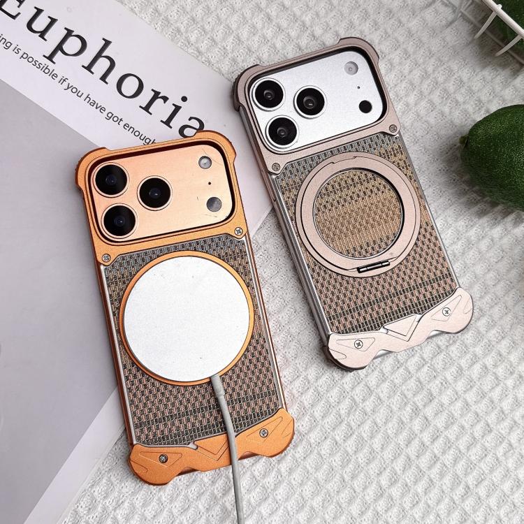 Eagle Metal Frameless Woven Fabric PC Magnetic Holder Phone Case — view 12