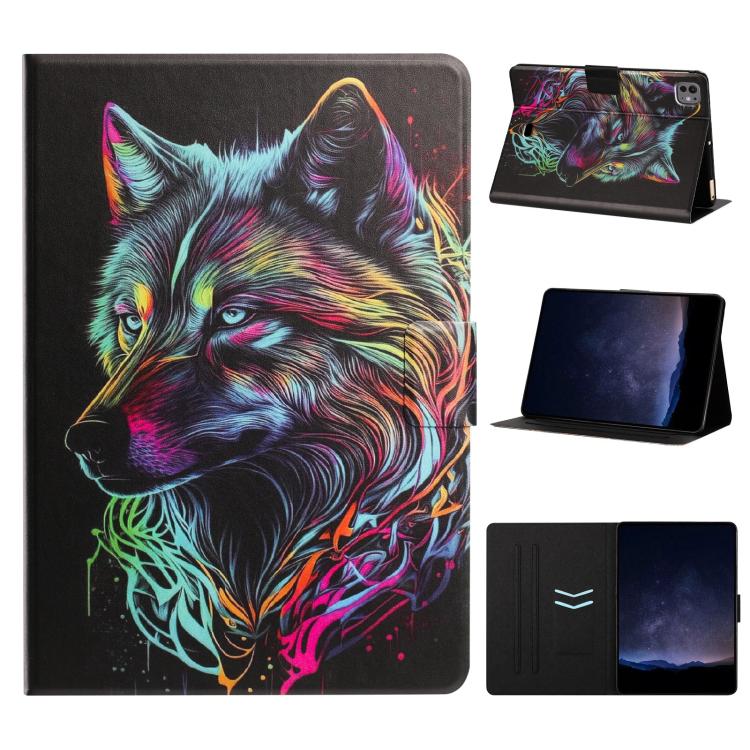 Litchi Texture Voltage Painted Vegan Leather Smart Tablet Case