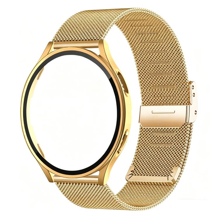 Milanese Buckle Stainless Steel Watch Band with Film Integrated PC Case — Gold