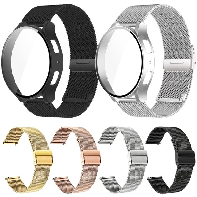 Milanese Buckle Stainless Steel Watch Band with Film Integrated PC Case