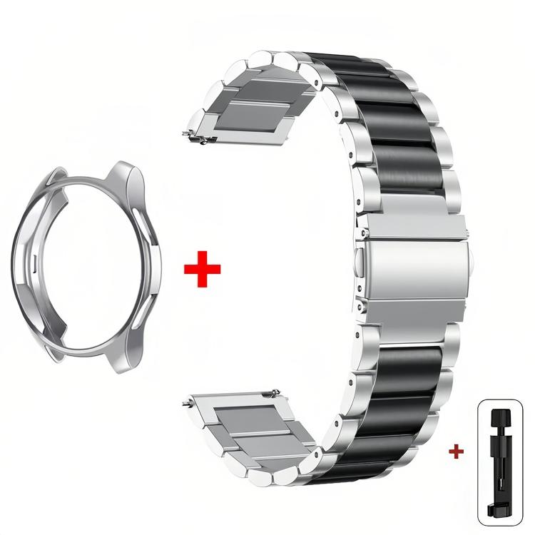 Tri-Beads Stainless Steel Watch Band with Semi-Enclosed TPU Case and Strap Link Remover Set — For Samsung Galaxy Watch4  Classic 46mm