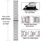 Tri-Beads Stainless Steel Watch Band with Semi-Enclosed TPU Case and Strap Link Remover Set