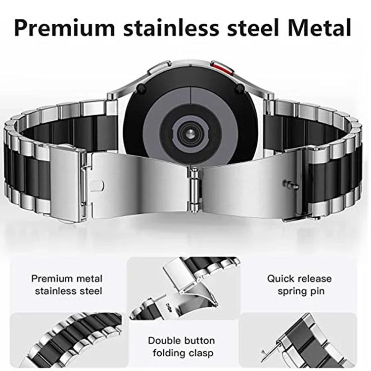 Tri-Beads Stainless Steel Watch Band with Semi-Enclosed TPU Case and Strap Link Remover Set