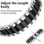 Tri-Beads Stainless Steel Watch Band with Semi-Enclosed TPU Case and Strap Link Remover Set