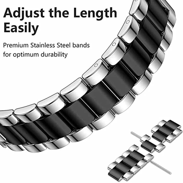 Tri-Beads Stainless Steel Watch Band with Semi-Enclosed TPU Case and Strap Link Remover Set