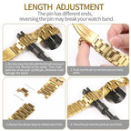 Tri-Beads Stainless Steel Watch Band with Semi-Enclosed TPU Case and Strap Link Remover Set