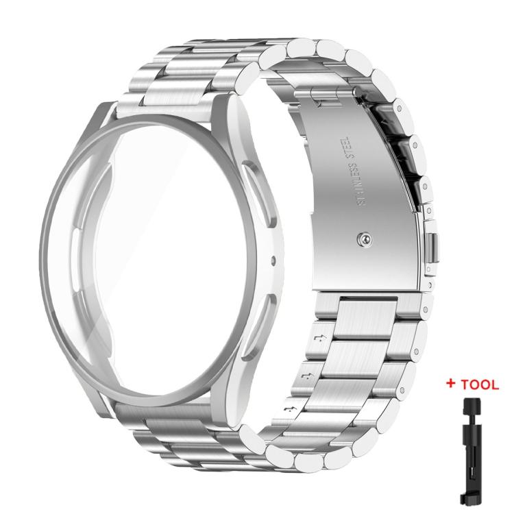 Tri-Beads Stainless Steel Watch Band with Full Coverage TPU Case and Strap Link Remover Set — view 30