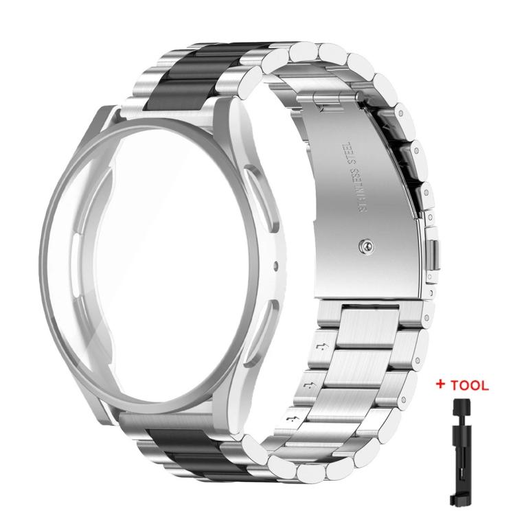 Tri-Beads Stainless Steel Watch Band with Full Coverage TPU Case and Strap Link Remover Set — view 47