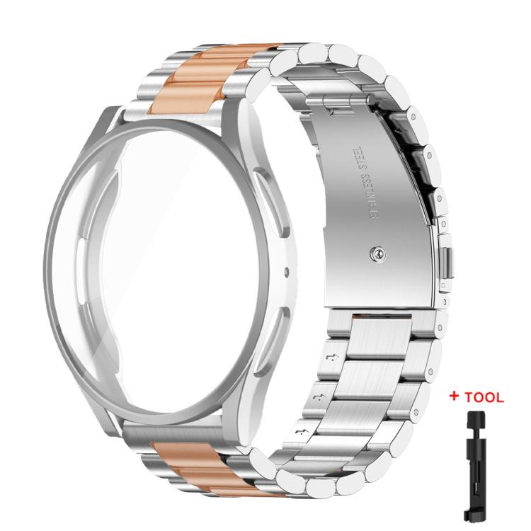 Tri-Beads Stainless Steel Watch Band with Full Coverage TPU Case and Strap Link Remover Set — view 56