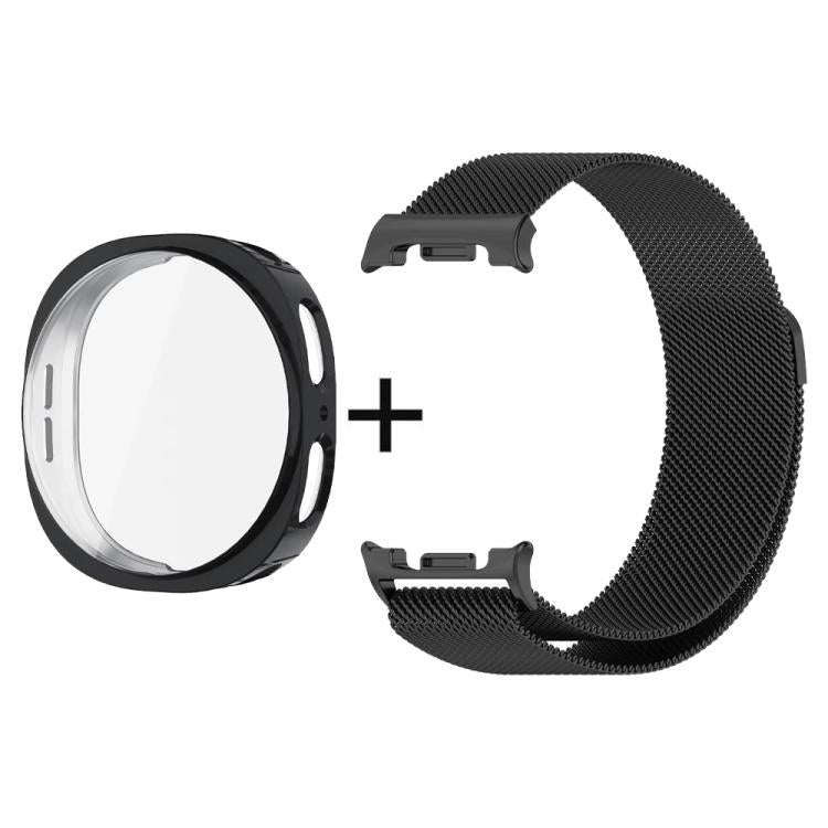 Milanese Stainless Steel Watch Band with Full Coverage TPU Case Set — For Galaxy Watch9 / 8 44mm