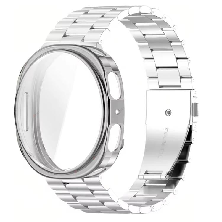 Three Beads Stainless Steel Watch Band with TPU Case Set — Black