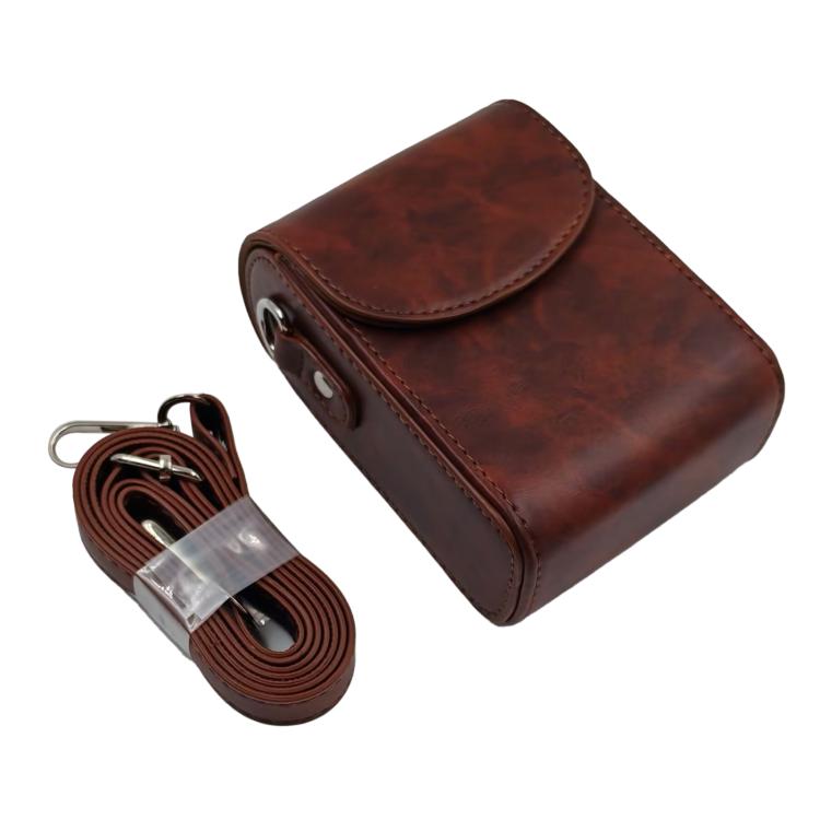 Full Body Retro Vegan Leather Camera Case Bag with Strap — view 6
