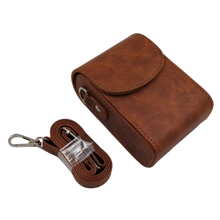Full Body Retro Vegan Leather Camera Case Bag with Strap — view 7