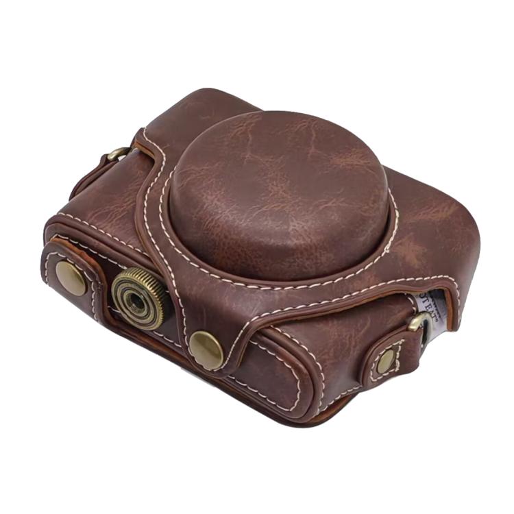 Full Body Retro Vegan Leather Camera Case Bag with Strap — view 6