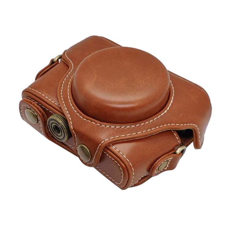 Full Body Retro Vegan Leather Camera Case Bag with Strap — view 7