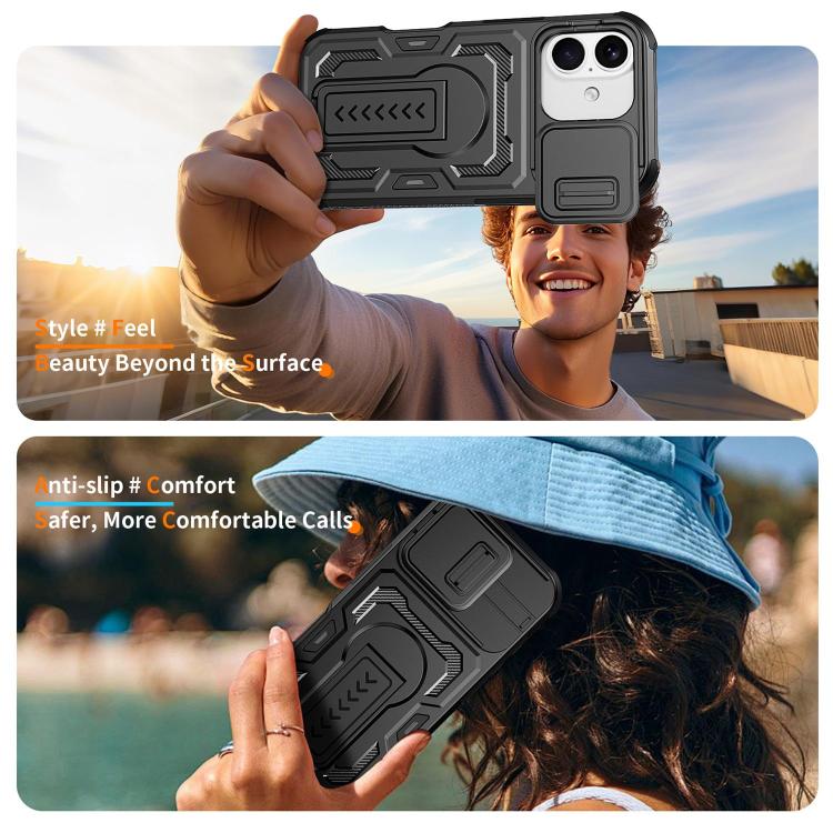 Slid Camera Shield Invisible Holder PC Hybrid TPU Phone Case