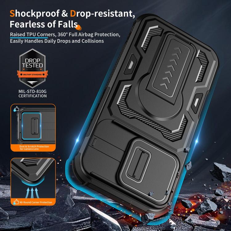 Slid Camera Shield Invisible Holder PC Hybrid TPU Phone Case