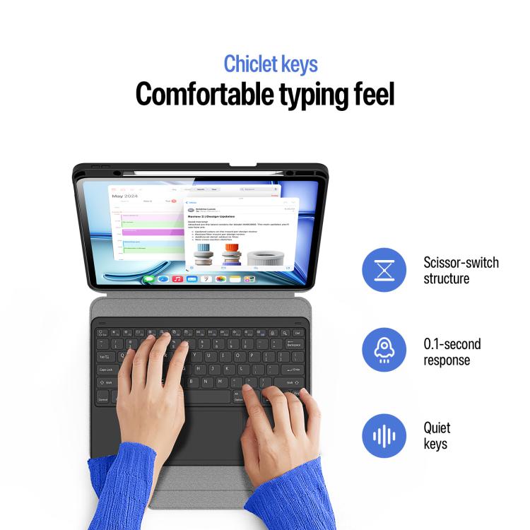DUX DUCIS YK Series Magnetic Wireless Keyboard Vegan Leather Tablet Case