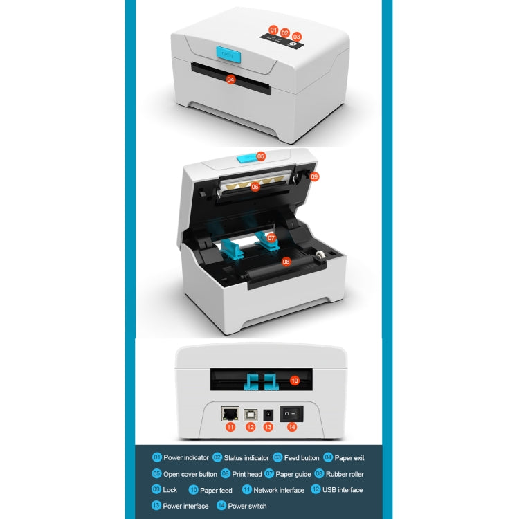 ZJ-8600 76x130 Single Paper Waybill Express Bill Label Printer