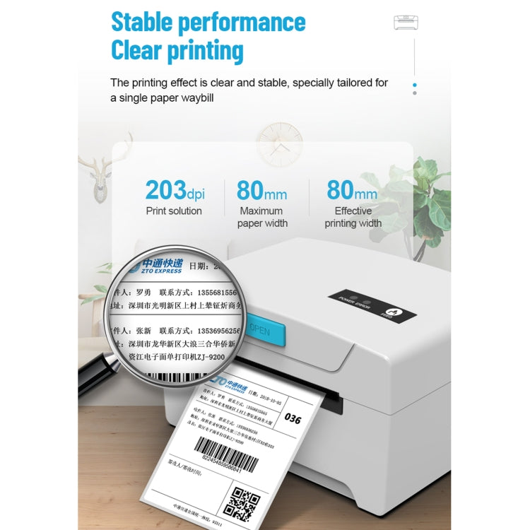 ZJ-8600 76x130 Single Paper Waybill Express Bill Label Printer