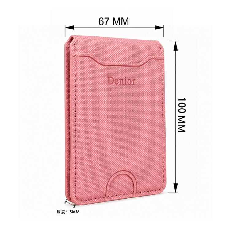 Denior V27 Vegan Leather Texture Magnetic Card Holder — Pink