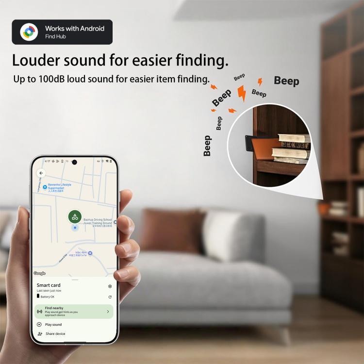 S22 Ultra-thin Card Type Mini GPS Global Smart Bluetooth Location Tracker Anti-lost Device