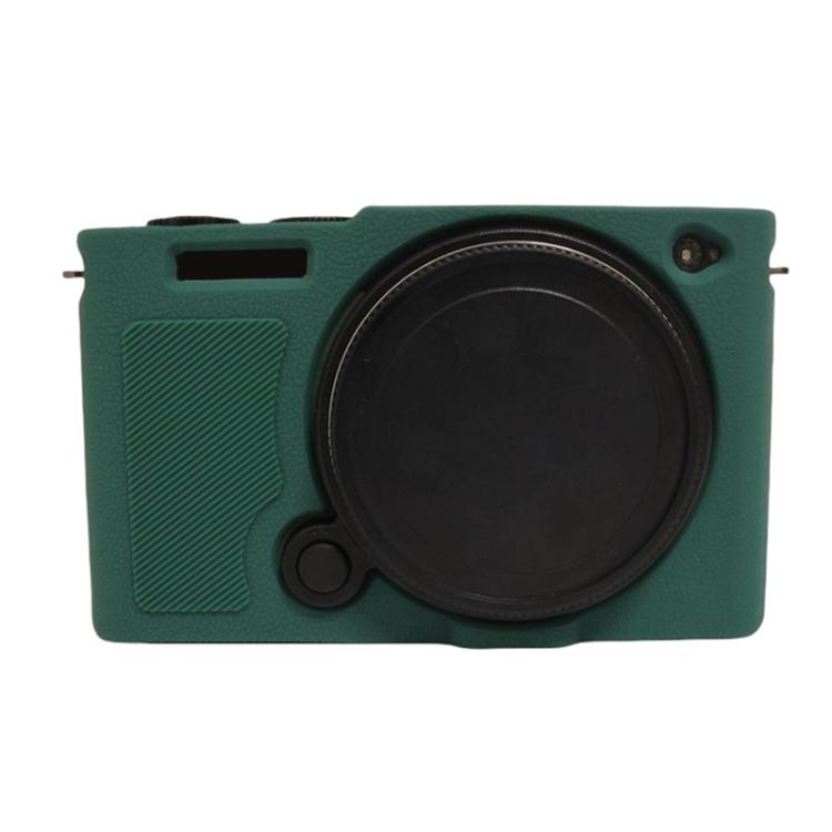 Litchi Texture Soft Silicone Camera Protective Case — Dark Blue