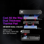 THERMALRIGHT HR-EB109 M.2 NVMe / SATA Dual Protocol SSD Enclosure with USB to Type-C Cable & Type-C to Type-C Cable — view 4